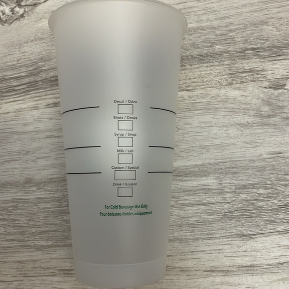 2020 Starbucks Clear w Green & White Logo Plastic Reusable Cold Venti 24 Oz Cup - Picture 2 of 8